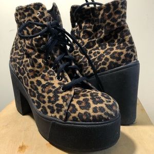 Leopard ankle boots